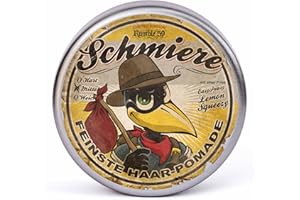 SCHMIERE FEINSTE HAAR-POMADE Rumble59 - Schmiere Pomade Herren - Greasy Lemon mit Zitronenduft - 140 ml, mittlerer Halt - wachsbasierte Haar Pomade für normale bis dicke Haare - Hairstyling Made in Germany