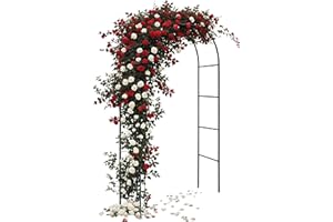 Crystals Garden Arch Black Metal - Heavy Duty Steel Frame Support Arches for Climbing Plants, Roses, Vegetables, Outdoor Decoration and Archway Decor - Large Size (2M) (Garden Arch) (RA100)