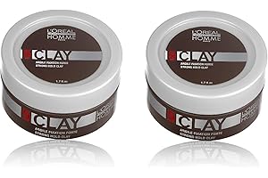 L'ORÉAL PARIS 2er Clay Paste Homme Loreal Professionnel Force 5 für starke Fixierung je 50 ml = 100 ml