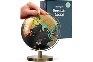Luckies | Mappamondo da grattare interattivo | Mappa del mondo da viaggio | Gadget da scrivania per uomini e decorazioni da scrivania