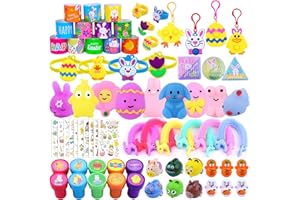 JOISHOP 73PCS Easter Party Favors Toys Assortment for Kids Easter Egg Fillers Basket Stuffers Slap Bracelets Pull Back Cars Classroom Exchange Gift Prize for Boys Girls