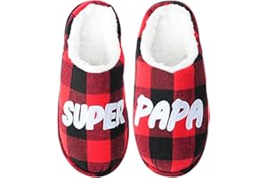 Merclix Chaussons Papa Idee Cadeau Papa Original Cadeau Noel Papa Homme Cadeau Fete Des Peres Cadeau Pour Papa Anniversaire, Multicolore Papa B, 44/45 EU