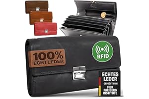 FLEXIBILITE Waiter's Wallet, Professional Water Buffalo Real Leather with RFID [2024] Waiter's Wallet (18.5 x 9.5 x 4.5 cm W x H x D) Waiter's Wallet, Waiter's Wallet, Taxi Wallet, Waiter's Wallet