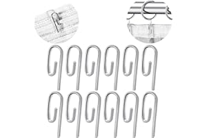 ASIWUJING Metal Curtain Hooks for Window Curtain, Door Curtain Header Tape Drapery Hooks (100 Pack)