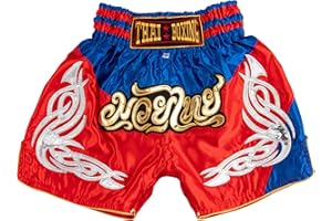 MUAY NATION Pantaloncini Muay Thai per Bambini (2-12 Anni) Trunks da Boxe per Ragazzi e Ragazze per Kickboxing, MMA, Arti Marziali