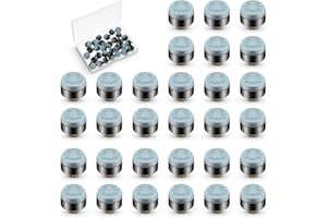 HaiFafafaing Juego de 30 puntas de taco de billar, kit de repuesto de puntas de palo de piscina atornilladas, 12 mm y 13 mm (15 unidades cada una) de cuero y plástico para accesorios de tacos de
