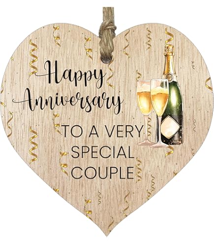 Red Ocean Handmade Wooden Heart Plaque Gift To Celebrate 6th Wedding Anniversary Husband Wife Keepsake (6 Years