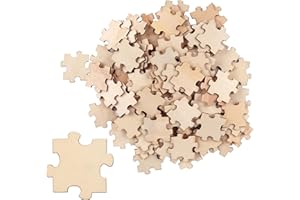BELLE VOUS Rompecabezas de Madera Puzzle Personalizado para Pintar sin Acabado (Pack de 100) 4,5 x 3,8 cm - Puzzle Madera Actividades Infantiles, Puzzle en Blanco Manualidades Libro Invitados Fiesta