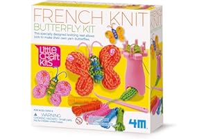 4M 404765 Little Craft Spool Knit Butterflies Kit French, Multi Colour