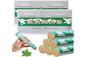 BORDEAG 20 Piezas Moxa Artemisa Puro, Rollos De Moxa Hechos, Rollos De Moxa Hechos, Tira De Rollo De Moxa Adecuada Para Personas Mayores, Mujeres, Niños