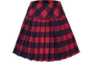 Urban GoCo Femme Mini Jupe Patineuse Ecossais Évasé Tartan Plissé Plaid Court Jupe
