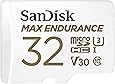 SanDisk MAX Endurance Scheda microSDHC 32 GB per Videosorveglianza Domestica e Dashcam, con Adattatore SD, 15.000 ore di Endurance