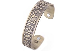 TEAMER Viking Tunes - Pulsera de terapia magnética para aliviar el dolor, color bronce antiguo y cobre, Cobre Bronce