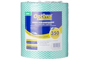 OPTIMA PROCLEAN Ramon Hygiene Lightweight All Purpose Cloth, Roll, 22 x 44 cm, Green 1 x 350 Cloths on a roll
