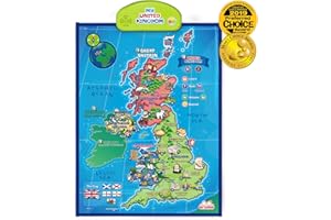 BEST LEARNING i-Poster My United Kingdom Interactive Map - Educational Talking Toy for Boys and Girls Ages 5 to 12 Years Old for Kids | UK Geography Electronic Game 5, 6, 7 Birthday Gift