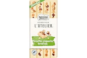 Nestlé Les Recettes de L'Atelier - Tablette Chocolat Blanc Noisettes - 150g