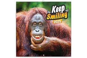 NOTIQUE Calendario da parete "Sorriso", per favore, calendario 2025, con calendario mensile, calendario animale, 30 x 30 cm (30 x 60 cm)