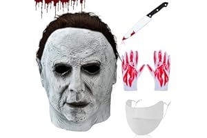 Cheloveer 5 PCS Michael Myers Maske, Halloween Maske Michael Myers Full Head Cover Maske Mit Haar Michael Maske Erwachsene Für Halloween Michael Myers Maske Karneval Maskerade Party