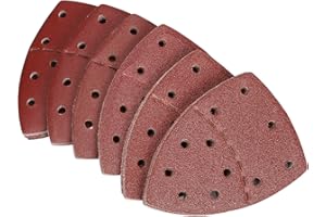 CNSSKJ 60PCS Sanding Sheets,Mouse Sanding Pads Prio-Triangle Mouse Sandpaper Assorted 40/60/80/120/180/240 Grits Compatiable for Bosch Multi-Sander PSM 100A,PSM 200 AES,PSM 18 All Oscillating Multi-Tool