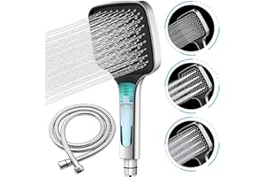 ARCLOGY Shower Head and Hose Set 2m Hose 3 Spray Modes Handheld Shower Head Shower Hose and Head Shower Heads Large Shower Head Square Shower Head