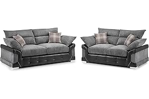 Honeypot - Logan - 3 Seater - 2 Seater - Corner Sofa - Black - Jumbo cord (3 Seater + 2 Seater)