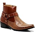 Enzo Romeo WT10 Men's Western Cowboy Motorcycle Ankle Boots black Size:
