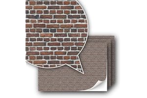 TEXTURKONTOR 3 Blatt Selbstklebende Dekorfolie Wandverkleidung für Modellbau im Maßstab 1:87 Spur H0 (UK: 3,5mm Scale) (Rauchrote Ziegel)