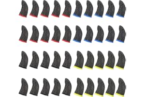 KALIONE 40 StüCk Gaming Finger Sleeve, Gaming-FingerhüLle FüR Gaming-DaumenhüLlen Gaming-Fingerschutz DaumenhüLle SchweißHemmend Atmungsaktiv Touchscreen-Fingerabdeckung FüR Handyspiele (4 Farben)