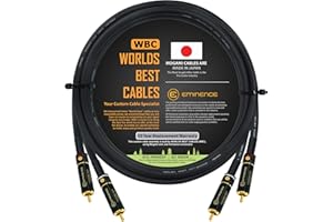 WORLDS BEST CABLES 1,5 metri – Coppia di cavi di interconnessione audio ad alta definizione audiofili su misura da WORLDS BEST CAVI – utilizzando connettori RCA Mogami 2497 e Eminence Gold Lock