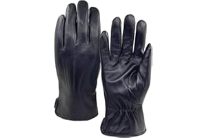 ZLUXURQ Guanti da uomo in pelle di lusso con fodera in lana o cashmere