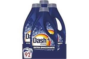 Dash Power Detersivo Liquido Lavatrice, 92 Lavaggi (4x23), Extra Smacchiante, Rimuove anche le macchie secche da 7 giorni, per una pulizia impeccabile
