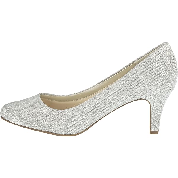 Rainbow Club Damen Brautschuh Jara – Elfenbein Satin Pumps, 6,5 Cm Absatz