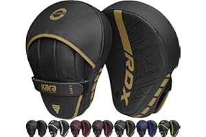 RDX Pattes d'ours Boxe MMA Incurvé Art Martiaux Bouclier Pao Muay Thai Kick Boxing Bouclier de Frappe Maya Hide Cuir Kara Cible D'entraînement Mitaines Focus Pads Sports de Combat Taekwondo Noir