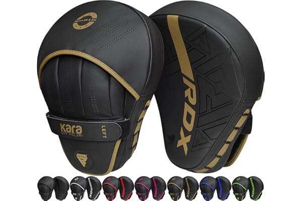 RDX Pattes d'ours Boxe MMA Incurvé Art Martiaux Bouclier Pao Muay Thai Kick Boxing Bouclier de Frappe Maya Hide Cuir Kara Cible D'entraînement Mitaines Focus Pads Sports de Combat Taekwondo Noir