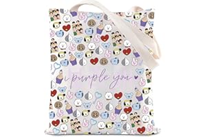 FOTAP BT Inspired Gift I Purple You - Bolsa de mano para fanáticos del K-Pop con texto en inglés "I Love You"