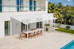 Cazeboo Terrassenüberdachung Carport KLEO 550L300 Aluminium Weiß