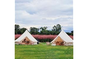AIR SWIMMERS Tienda Bell lujo de 3m para 2-4 Personas, Bell Tent Exterior de Forma Redonda,Ttienda de Campaña Yurta Mongolia Algodón con Columna de Agua de 3000mm, Ideal para Camping, Festivales y Bodas,Tipo Yurta