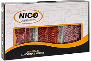 PACK LONCHEADOS IBÉRICOS. 24 sobres de 80 gr. Paleta de cebo ibérica 50% raza ibérica + Chorizo ibérico + Salchichón ibérico.