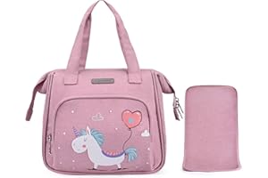 Bebamour Unicorno Baby Doll Borsa Fasciatoio con Bambola Cambiare Pad Trasportare Accessori Bambola Bambino Moda Borsa per Bambini per Neonata,New Balloon Pattern