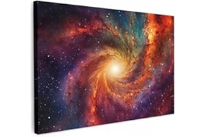 MuchoWow© Canvas Wall Art Work 35"x24" / 90x60 cm Room Decor Painting Wallfillers Picture Decoration Prints Starry Sky - Space - Milky Way - Neon