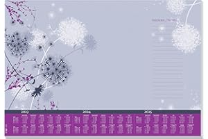 SIGEL HO400 Sous-mains en papier, calendriers sur 3 ans et semainier, A2 (59.5 x 41 cm), violet, 30 feuilles