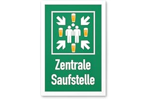 DankeDir! Zentrale Saufstelle - Schild 20 x 30 cm - Partydeko lustiger Spruch Geschenkidee Geburtstagsdeko Geburtstagsgeschenk - Requiste JGA Photo Booth Geschenk Party Alkohol
