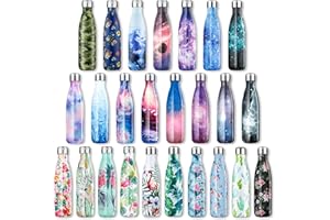 LALAFANCY Borraccia Termica 500ml/750ml, Bottiglia Acqua in Acciaio Inox Senza BPA Vuoto Isolato Bottiglia in Metallo per Bevande Calde per 12 Ore & Fredde 24 Ore