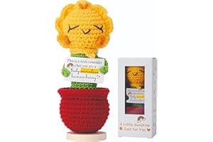 HONZEE Positive Crochet Gifts for Women, Sunflower Thank You Gifts for Teacher, Coworker, Nurse Appreciation - Christmas, Birthday Inspirational Gift for Best Friend, Sister, Mom, Daughter Xmas