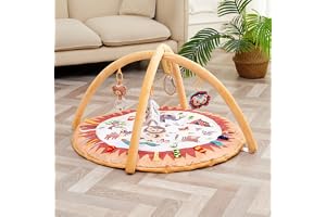 Baby Play Gym Montessori 0-12 Months with Arches | Evolving Playmat for Babies | Thick and Comfortable Play Mat