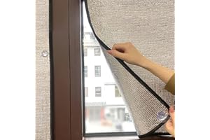 KEFU01 Thermal Insulation Reflective Film,Total Blackout Window Film,Double Aluminium Bubble Insulation Foil,No Glue Anti Glare Anti UV Sun Protection Privacy Window Tint Film (45x100cm/18''x39'')