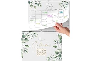 MILULA STUDIOS Wall Calendar 2024/25 UK - 2024 2025 Calendar Month to View - July 24 to Dec 25 (18mo) - Family Calendar - Wall Calendar for Easy & Efficient Planning - Calendar 2024/25 UK Family Planner