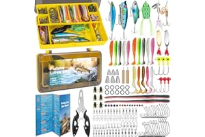 ‎RISEMART RISEMART148 PCS Angeln Köder Set mit Köderbox - Wobbler, Löffelblinker, Spinner, Jigs, Haken & Zubehör für Süß- & Salzwasser