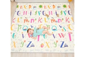 SUPERBE BEBE Mata do zabawy, dwustronna i nietoksyczna, gruba, składana, wodoszczelna mata z pianki. Do pokoju dziecięcego dla chłopców lub dziewczynek. Duży format 197 x 147 cm