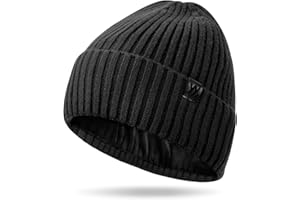 YANIKY Winter Beanie Mütze Herren Damen, Warme Strickmütze Grobstrick Mütze Thermo Fleece Gefütterte Wintermütze Winddicht Verdickungsmütze Unisex